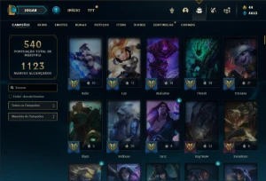 Conta Unranked com TODOS os champs e 227 Skins ( SUP / ADC ) - League of Legends LOL