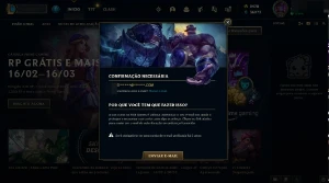 conta sem email verificado 200 skins e 2400 de rp - League of Legends LOL