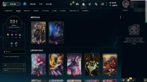 conta sem email verificado 200 skins e 2400 de rp - League of Legends LOL