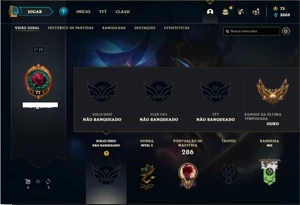 Conta unranked com 50 Skins e 113 Champs + 3 Ultimates - League of Legends LOL