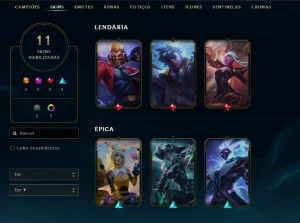 Conta Full Acesso Nv 64 / 11 Skins Incluindo Lendárias - League of Legends LOL