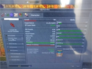 account tibia MS ML 89