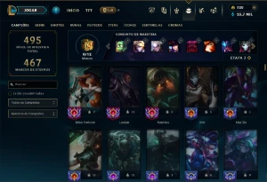 Prata 4 com TODOS os champs e 151 Skins - League of Legends LOL