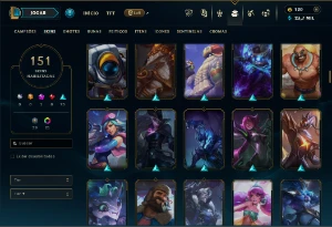 Prata 4 com TODOS os champs e 151 Skins - League of Legends LOL