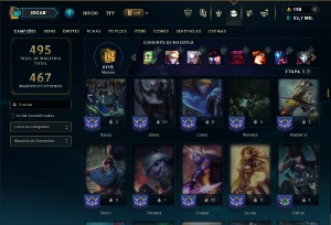 Prata 4 com TODOS os champs e 151 Skins - League of Legends LOL