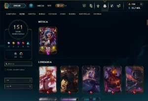 Prata 4 com TODOS os champs e 151 Skins - League of Legends LOL