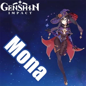 Contas Genshin Impact AR 5 e 7 com Mona