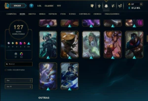 Platina 4 com TODOS os Champs e 127 Skins ( SUP / ADC ) - League of Legends LOL