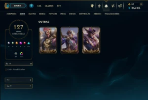 Platina 4 com TODOS os Champs e 127 Skins ( SUP / ADC ) - League of Legends LOL