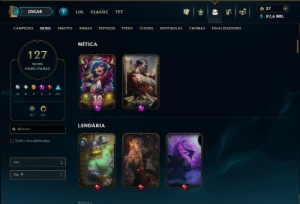 Platina 4 com TODOS os Champs e 127 Skins ( SUP / ADC ) - League of Legends LOL