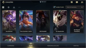 ESMERALDA III + 9 SKINS + 47 CAMPEÕES + PASSE WILD 2ª TEMPO - League of Legends: Wild Rift LOL WR