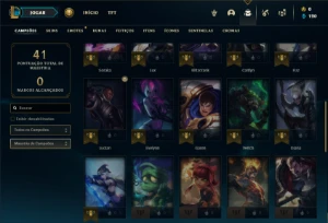 Conta platina 4 com 40 Champs e 6 Skins - League of Legends LOL