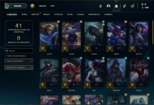 Conta platina 4 com 40 Champs e 6 Skins - League of Legends LOL