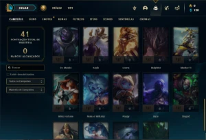 Conta platina 4 com 40 Champs e 6 Skins - League of Legends LOL