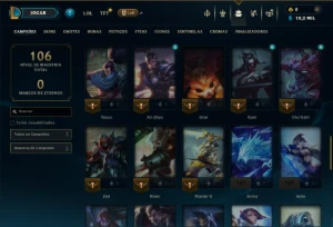 Esmeralda 2 com 60 Champs e 3 Skins - League of Legends LOL