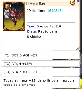 Vendo Pet Ss T3 No Ragna4th - Ragnarok Online