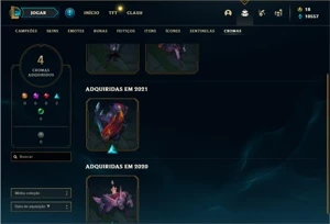 Conta prata 4 com 150 Champs e 107 Skins + 5 Prestigios - League of Legends LOL