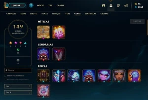Conta bronze 3 com 85 Champs e 75 Skins - League of Legends LOL