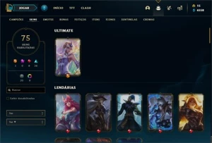 Conta bronze 3 com 85 Champs e 75 Skins - League of Legends LOL