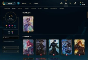Conta bronze 3 com 85 Champs e 75 Skins - League of Legends LOL