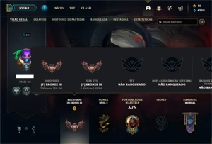 Conta bronze 3 com 85 Champs e 75 Skins - League of Legends LOL
