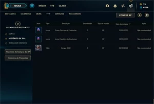Conta bronze 3 com 85 Champs e 75 Skins - League of Legends LOL