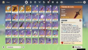 Genshin Impact - Ar56 10 Personagens T5 E 4 Armas T5 + Skins