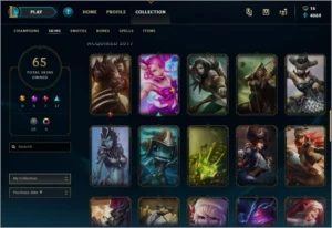 Conta League of Legends lvl 60 66 champs e 65 skins LOL