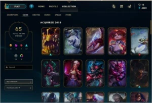 Conta League of Legends lvl 60 66 champs e 65 skins LOL