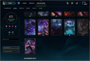 Conta League of Legends lvl 60 66 champs e 65 skins LOL