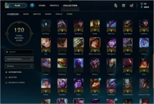 Conta League of Legends lvl 60 66 champs e 65 skins LOL
