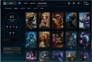 Conta League of Legends lvl 60 66 champs e 65 skins LOL
