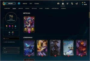 Conta ouro 3 com 116 champs e 76 skins - League of Legends LOL