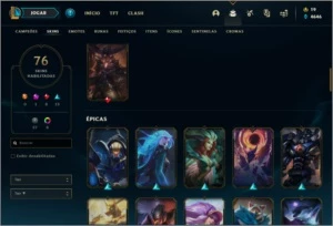 Conta ouro 3 com 116 champs e 76 skins - League of Legends LOL