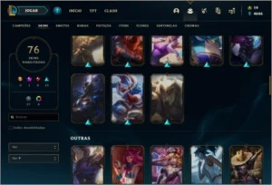 Conta ouro 3 com 116 champs e 76 skins - League of Legends LOL