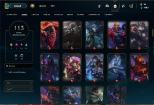 Conta ouro 4 com 90 Champs e 113 Skins - League of Legends LOL