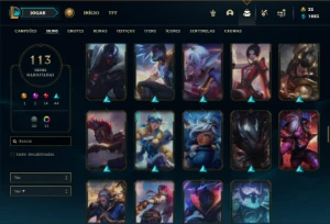 Conta ouro 4 com 90 Champs e 113 Skins - League of Legends LOL