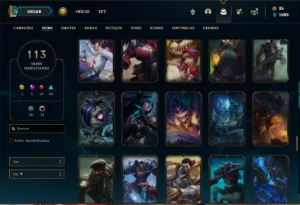 Conta ouro 4 com 90 Champs e 113 Skins - League of Legends LOL