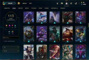 Conta ouro 4 com 90 Champs e 113 Skins - League of Legends LOL