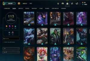 Conta ouro 4 com 90 Champs e 113 Skins - League of Legends LOL