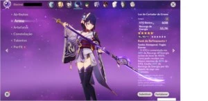 Conta Genshim impact AR-60 + 16 5 estrelas + Armas - Outros