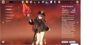 Conta Genshim impact AR-60 + 16 5 estrelas + Armas - Outros