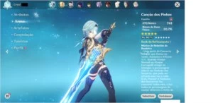 Conta Genshim impact AR-60 + 16 5 estrelas + Armas - Outros
