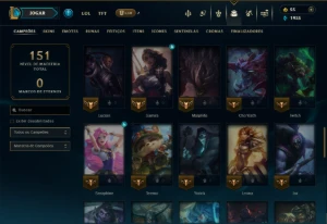 Platina 3 com 65 Champs e 16 Skins - League of Legends LOL