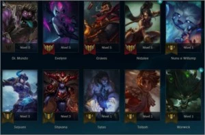 Conta diamante IV em 2 filas 52 champions 28 skins - League of Legends LOL