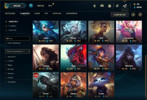 Conta prata 4 com 150 Champs e 210 Skins + 1000 RP- MAIN TOP - League of Legends LOL