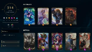 Conta LoL - EX CHALLENGER - PAX TF  314 Skins - 747 Icones - League of Legends