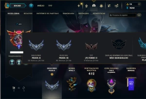 Prata 2 com 150 Champs e 173 Skins + 3 Prestigios - League of Legends LOL