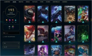 CONTA PLATINA, 193 SKINS, QUASE TODOS CAMPEÕES - League of Legends LOL