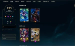 CONTA PLATINA, 193 SKINS, QUASE TODOS CAMPEÕES - League of Legends LOL